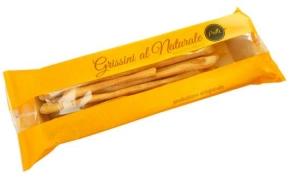 Grissini integrale, 300g
<br />Handgezogene Vollkorn-Grissini (Mario Fongo)