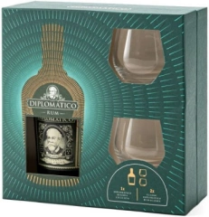 Rum Diplomatico Reserva Exclusiva Gift Pack mit 2 Gläser